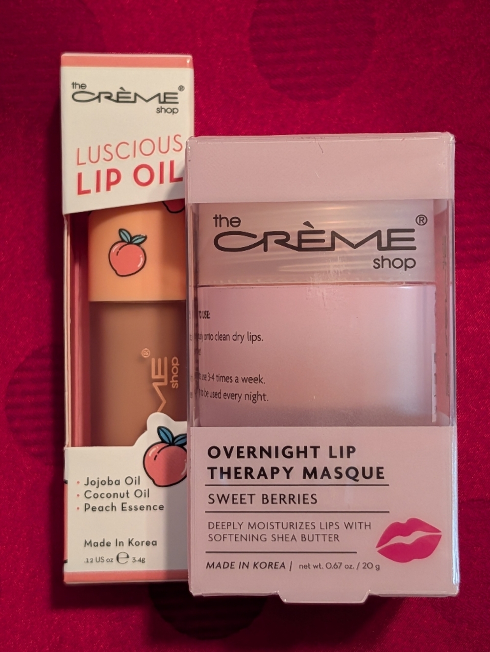 The Crème Shop Luscious Lip Oil & Overnight Lip Therapy Therapy Masque 🆕